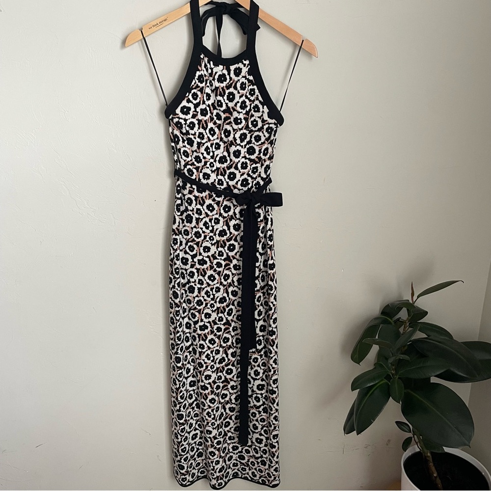 Diane Von Furstenberg Black and White Patterned Maxi Dress